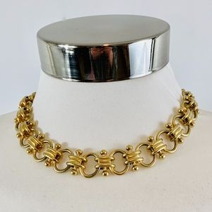 Erwin Pearl Matte Gold Link Choker Necklace 17"